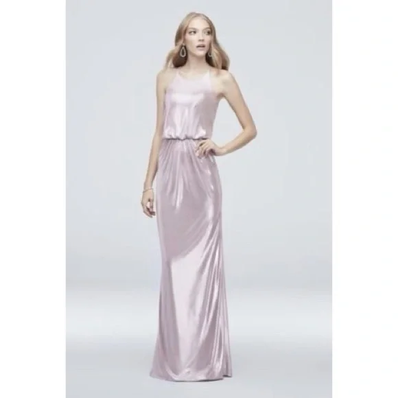 david's bridal jersey dress Jersey A-Line Bridesmaid Dress with Knot Detail